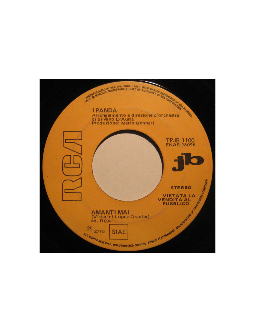 Amanti Mai   I Can't Leave You Alone [Panda (6),...] - Vinyl 7", 45 RPM, Jukebox