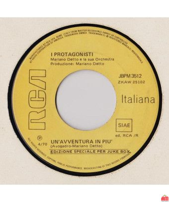 Un'Avventura In Più [I Protagonisti] - Vinyl 7", 45 RPM, Jukebox, Mono [product.brand] 1 - Shop I'm Jukebox 