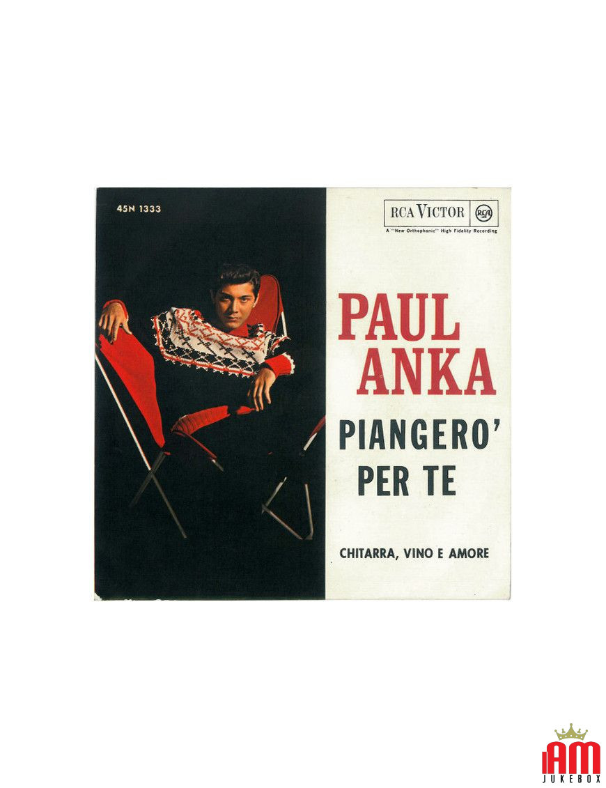 Je pleurerai pour toi [Paul Anka] - Vinyle 7", Single, 45 tours [product.brand] 1 - Shop I'm Jukebox 