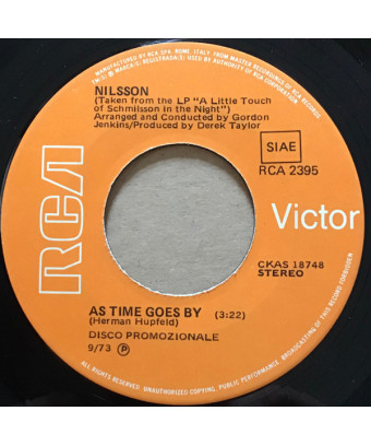 As Time Goes By [Harry Nilsson] - Vinyl 7", 45 RPM, Promo [product.brand] 1 - Shop I'm Jukebox 