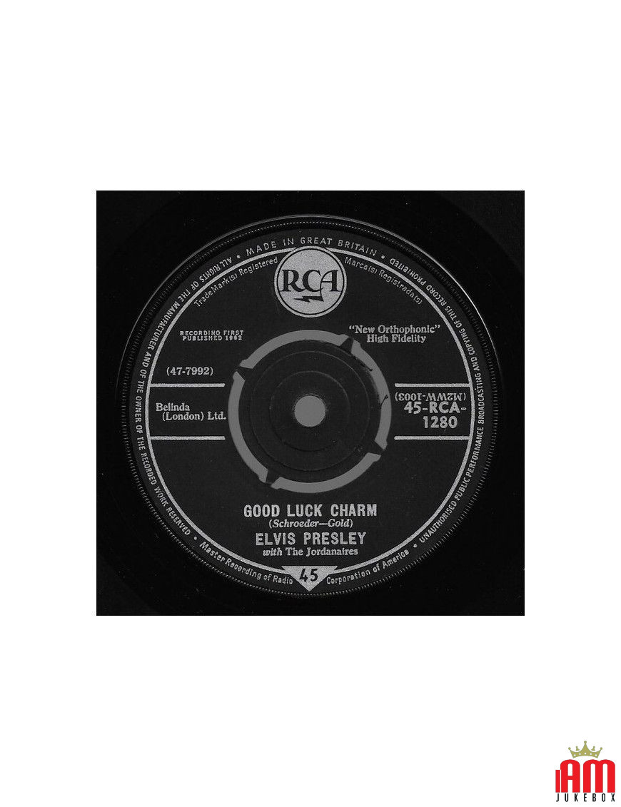 Good Luck Charm [Elvis Presley,...] – Vinyl 7", 45 RPM, Single, Repress [product.brand] 1 - Shop I'm Jukebox 