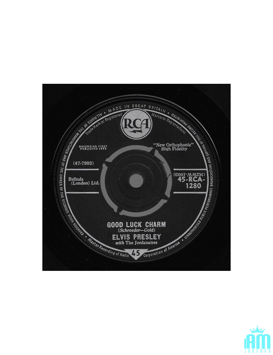 Good Luck Charm [Elvis Presley,...] - Vinyle 7", 45 RPM, Single, Repress [product.brand] 1 - Shop I'm Jukebox 