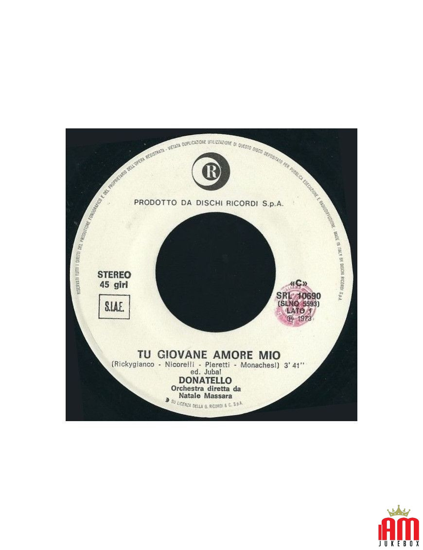 Tu Giovane Amore Mio [Donatello] – Vinyl 7", 45 RPM, Stereo [product.brand] 1 - Shop I'm Jukebox 