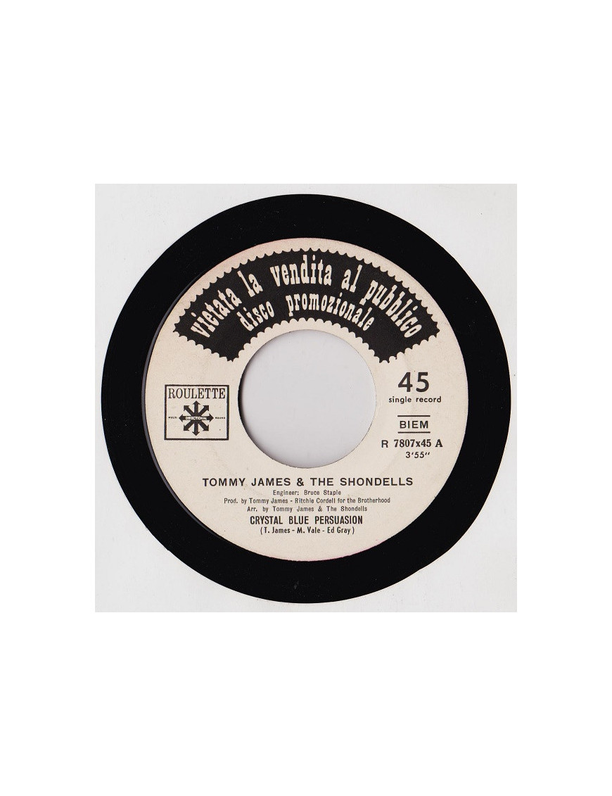 Crystal Blue Persuasion   Parlo Di Lei [Tommy James & The Shondells,...] - Vinyl 7", 45 RPM, Promo