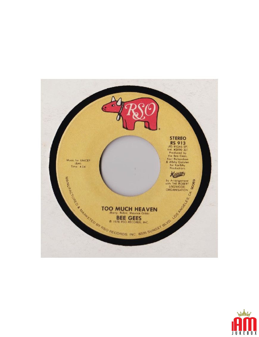 Too Much Heaven [Bee Gees] - Vinyl 7", 45 RPM, Single, Stereo [product.brand] 1 - Shop I'm Jukebox 