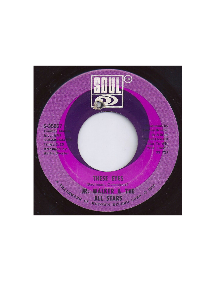 Ces yeux [Junior Walker & The All Stars] - Vinyl 7", 45 RPM, Single