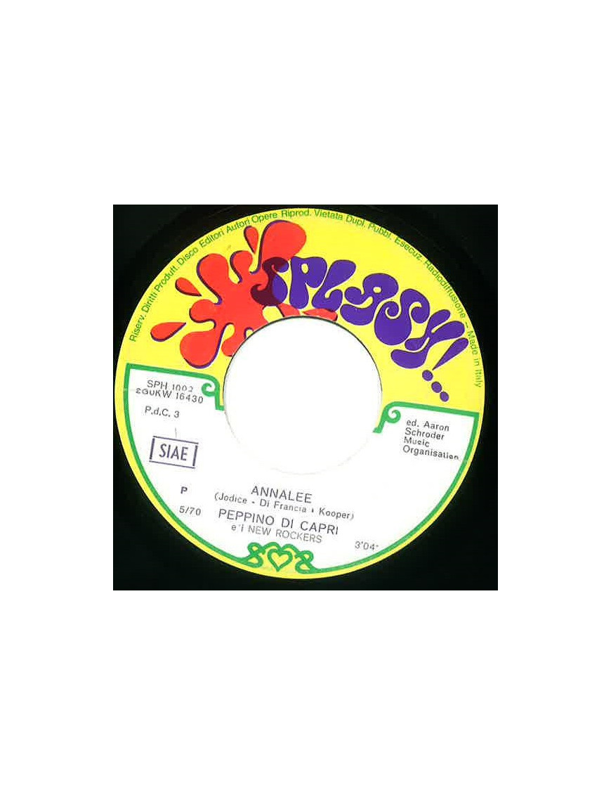 Annalee Suspiranno [Peppino Di Capri EI Suoi Rockers] - Vinyl 7", 45 RPM, Single [product.brand] 1 - Shop I'm Jukebox 