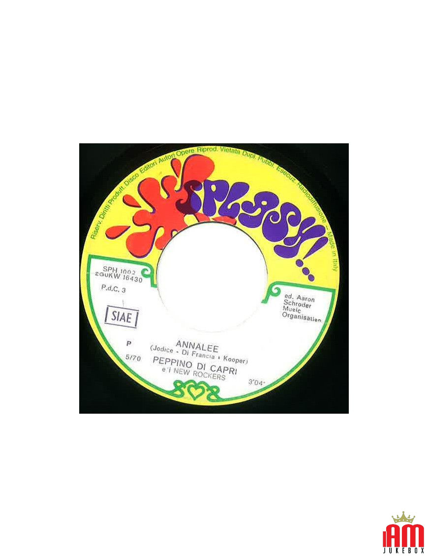 Annalee Suspiranno [Peppino Di Capri E I Suoi Rockers] - Vinyl 7", 45 RPM, Single [product.brand] 1 - Shop I'm Jukebox 