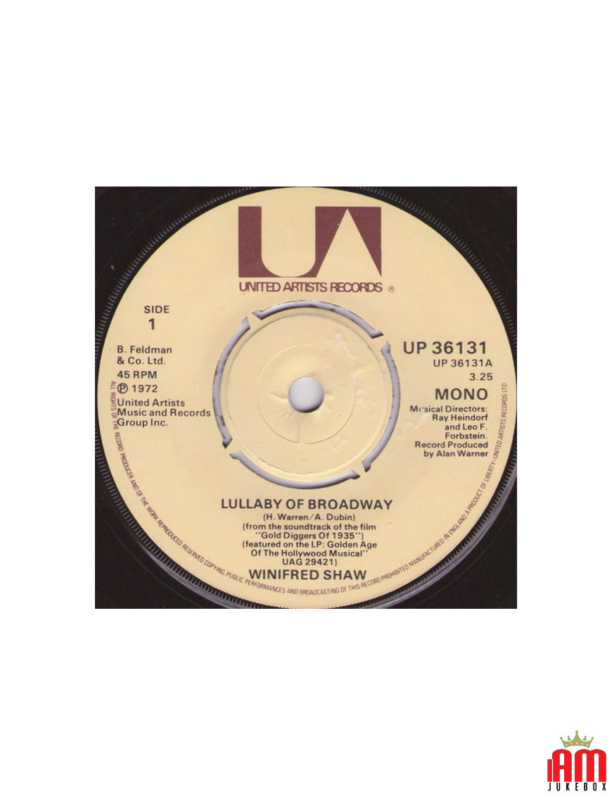 Lullaby Of Broadway Young And Healthy [Winifred Shaw,...] - Vinyle 7", 45 RPM, Single