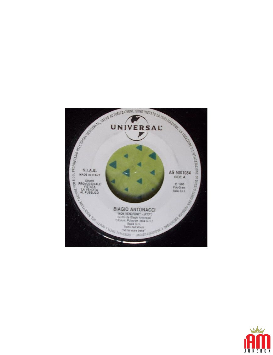 Don't Sell Me For You [Biagio Antonacci,...] – Vinyl 7", 45 RPM, Promo [product.brand] 1 - Shop I'm Jukebox 