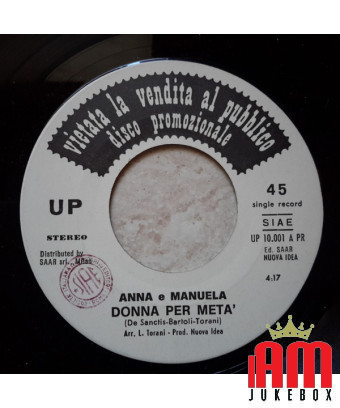 Donna Per Mezza [Anna E Manuela] - Vinyle 7", 45 RPM, Promo [product.brand] 1 - Shop I'm Jukebox 