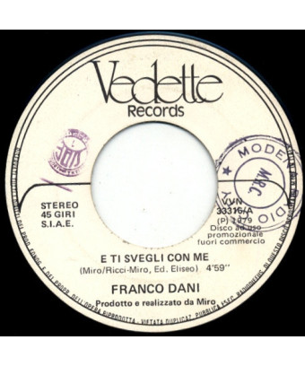 And You Wake Up With Me [Franco Dani] – Vinyl 7", 45 RPM, Promo [product.brand] 1 - Shop I'm Jukebox 