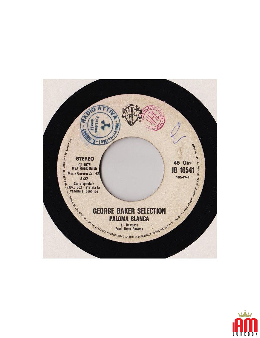 Paloma Blanca [George Baker Selection] – Vinyl 7", 45 RPM, Jukebox, Stereo [product.brand] 1 - Shop I'm Jukebox 