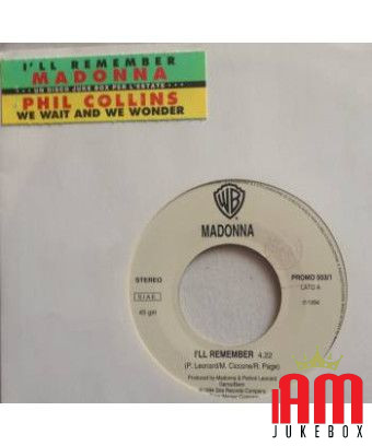 Je me souviendrai de nous attendons et nous nous demandons [Madonna,...] - Vinyl 7", Jukebox, Promo [product.brand] 1 - Shop I'm