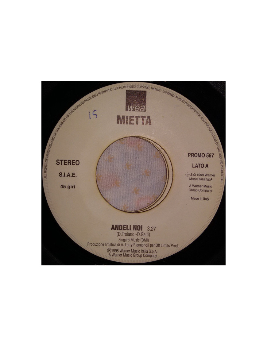 Angeli Noi   Se Io Non Avessi Te [Mietta,...] - Vinyl 7", 45 RPM, Promo