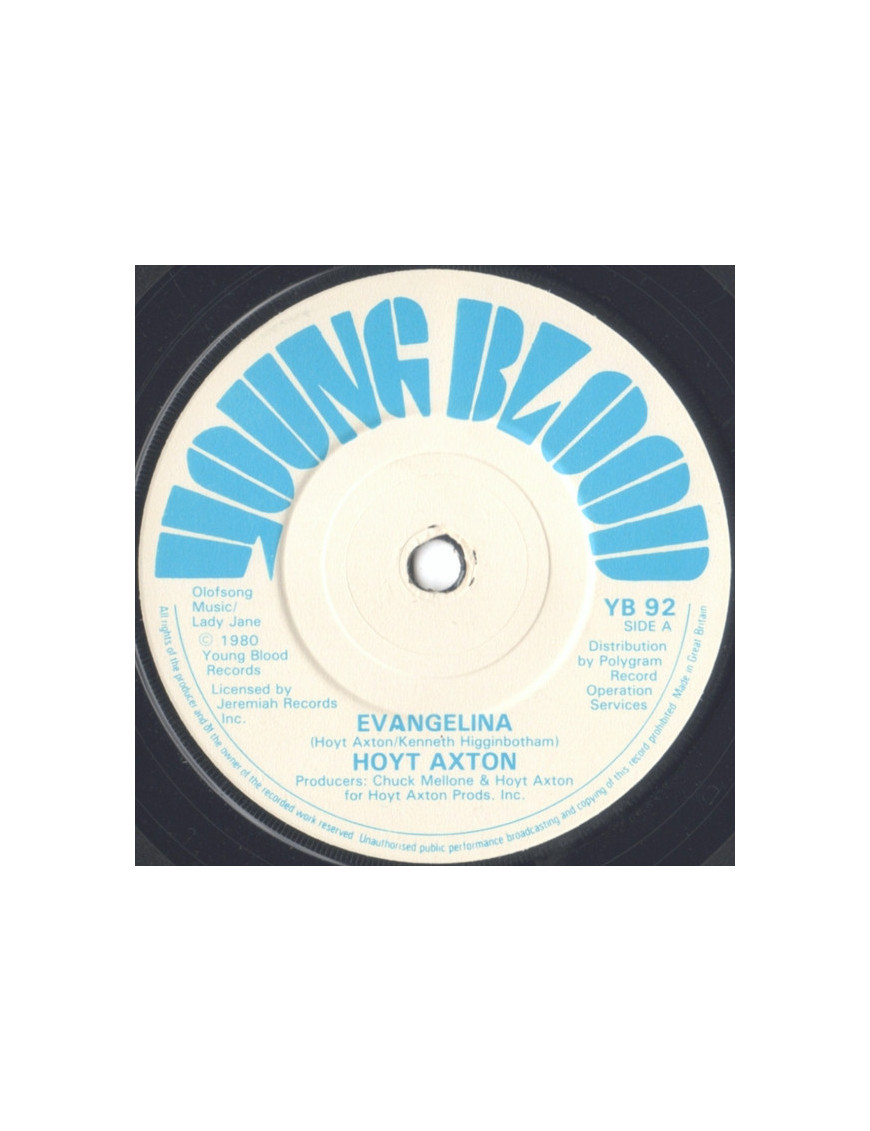 Evangelina Hotel Ritz [Hoyt Axton] – Vinyl 7" [product.brand] 1 - Shop I'm Jukebox 