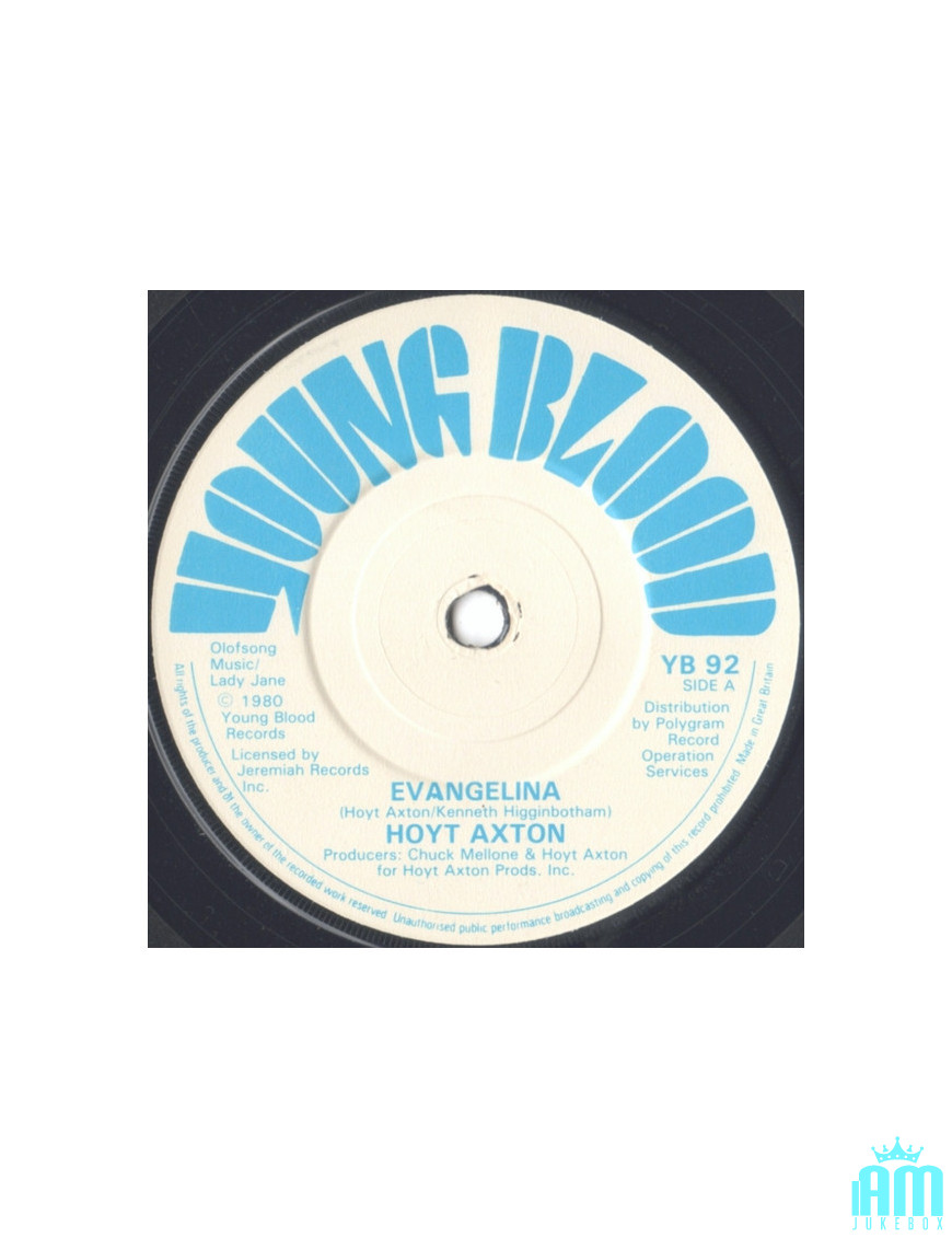 Evangelina Hotel Ritz [Hoyt Axton] - Vinyl 7" [product.brand] 1 - Shop I'm Jukebox 