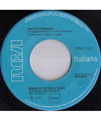 Flower Market Meeting [Patty Pravo] - Vinyl 7", 45 RPM [product.brand] 1 - Shop I'm Jukebox 