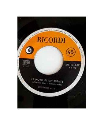 Le Notti Di Un'Estate [Cristiano Metz] - Vinyl 7", 45 RPM [product.brand] 1 - Shop I'm Jukebox 