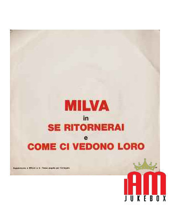 If You Return As They See Us [Milva] - Vinyl 7", 45 RPM, Promo [product.brand] 1 - Shop I'm Jukebox 