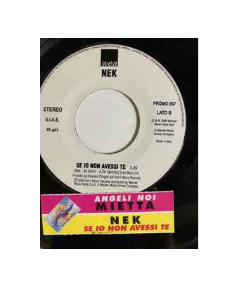 Angeli Noi Se Io Non Avessi Te [Mietta,...] - Vinyl 7", 45 RPM, Promo [product.brand] 1 - Shop I'm Jukebox 