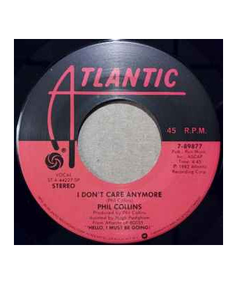 I Don't Care Anymore [Phil Collins] - Vinyl 7", 45 RPM, Single