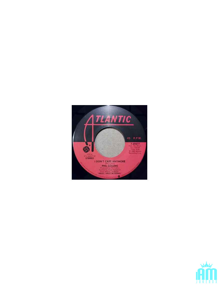 Je m'en fiche [Phil Collins] - Vinyl 7", 45 RPM, Single [product.brand] 1 - Shop I'm Jukebox 