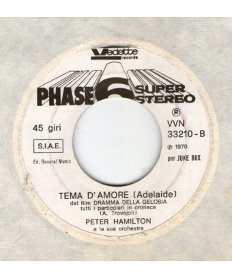 Anonimo Veneziano   Tema D'Amore (Adelaide) [Peter Hamilton Orchestra] - Vinyl 7", 45 RPM, Jukebox