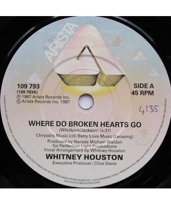 Where Do Broken Hearts Go [Whitney Houston] - Vinyl 7", 45 RPM, Single [product.brand] 1 - Shop I'm Jukebox 