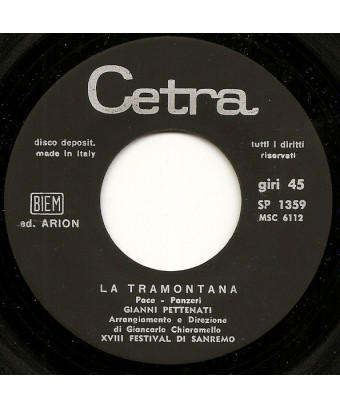 La Tramontana [Gianni Pettenati] - Vinyl 7", 45 RPM
