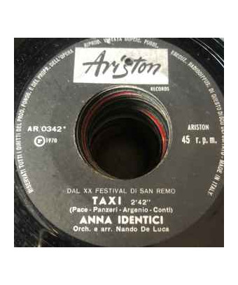 Taxi [Anna Identici] - Vinyl 7", 45 RPM