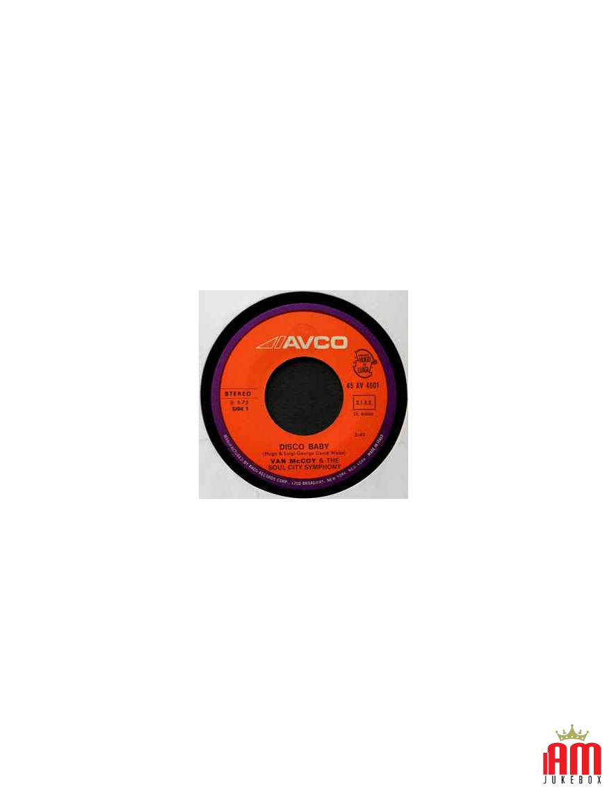 Disco Baby [Van McCoy & The Soul City Symphony] - Vinyle 7", 45 tr/min, Single
