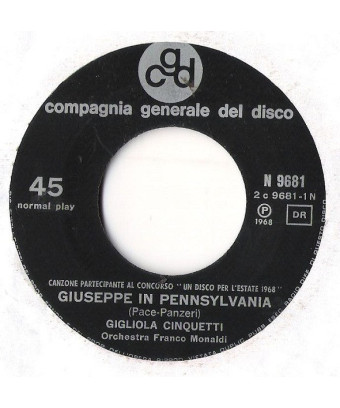 Giuseppe In Pennsylvania [Gigliola Cinquetti] - Vinyl 7", 45 RPM
