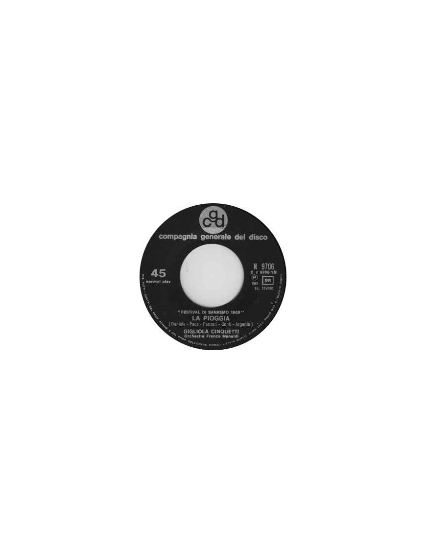 La Pioggia [Gigliola Cinquetti] - Vinyl 7", 45 RPM