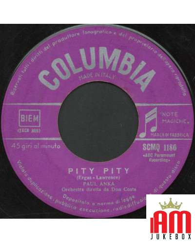 Pity Pity Waiting For You [Paul Anka] - Vinyle 7", 45 tours [product.brand] 1 - Shop I'm Jukebox 