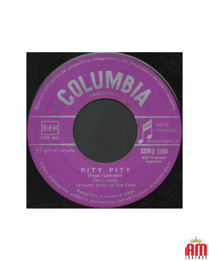 Pity Pity Waiting For You [Paul Anka] - Vinyle 7", 45 tours [product.brand] 1 - Shop I'm Jukebox 