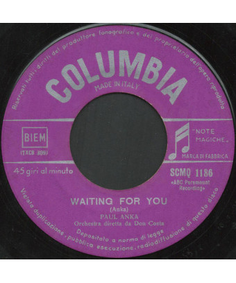 Pity Pity   Waiting For You [Paul Anka] - Vinyl 7", 45 RPM