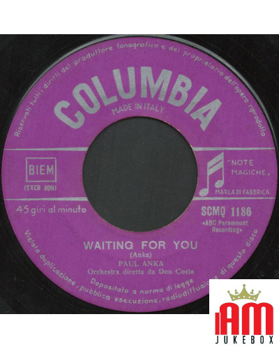 Pity Pity Waiting For You [Paul Anka] - Vinyle 7", 45 tours [product.brand] 1 - Shop I'm Jukebox 