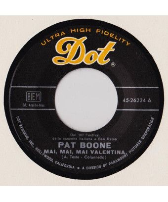 Mai, Mai, Mai Valentina [Pat Boone] - Vinyle 7", 45 tours [product.brand] 1 - Shop I'm Jukebox 