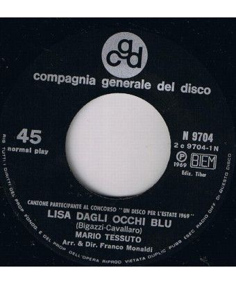 Lisa aux yeux bleus [Mario Tessuto] - Vinyl 7", 45 RPM, Single [product.brand] 1 - Shop I'm Jukebox 