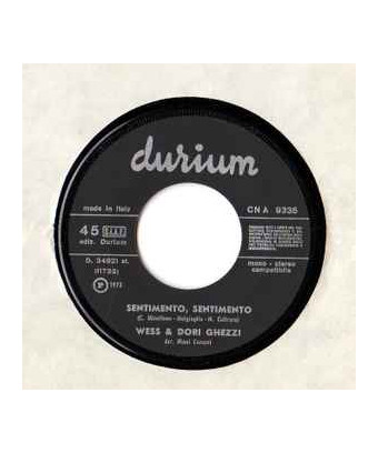 Tu Nella Mia Vita [Wess And Dori Ghezzi] - Vinyl 7", 45 RPM, Single, Stereo, Mono