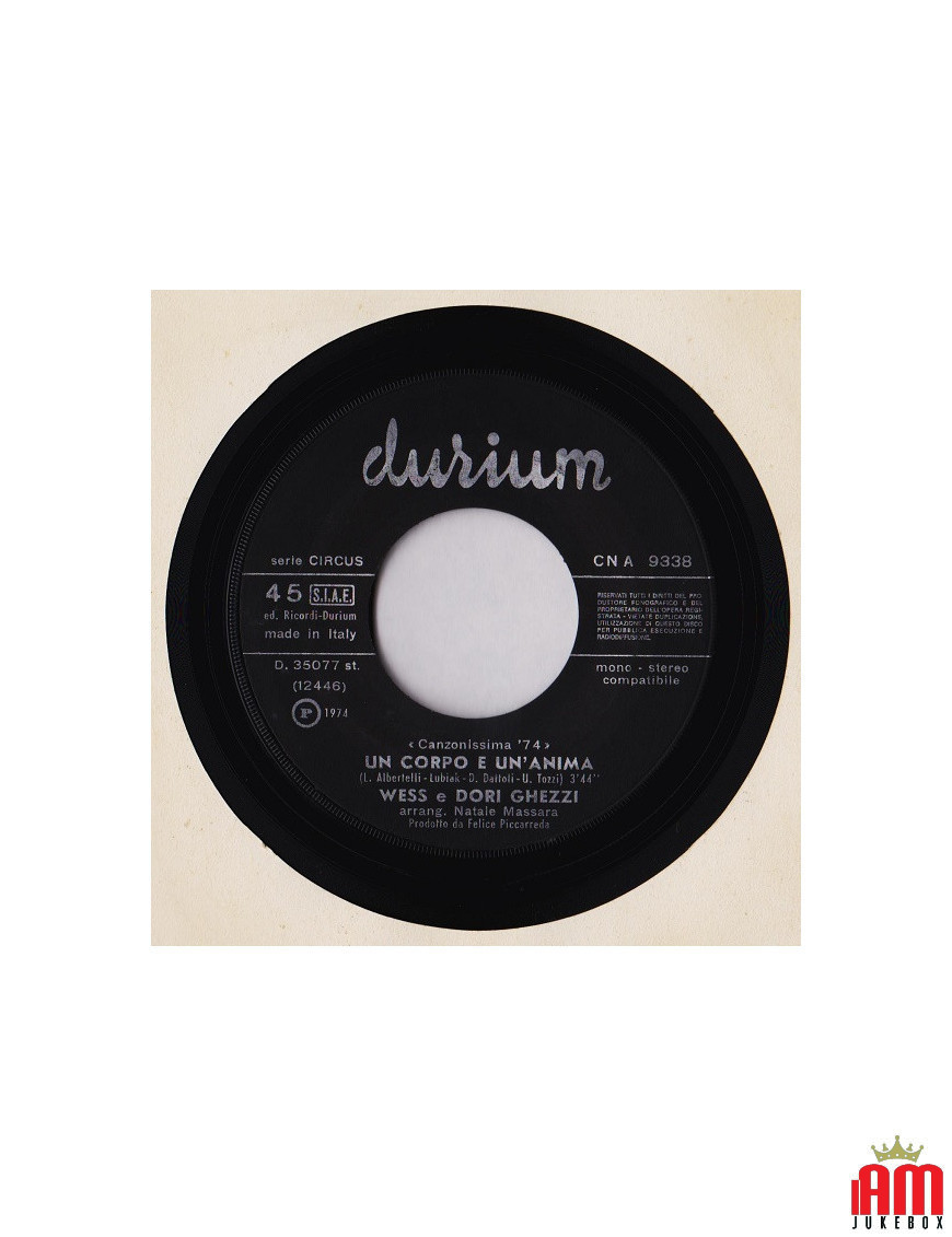 A Body And A Soul [Wess And Dori Ghezzi] - Vinyl 7", 45 RPM [product.brand] 1 - Shop I'm Jukebox 