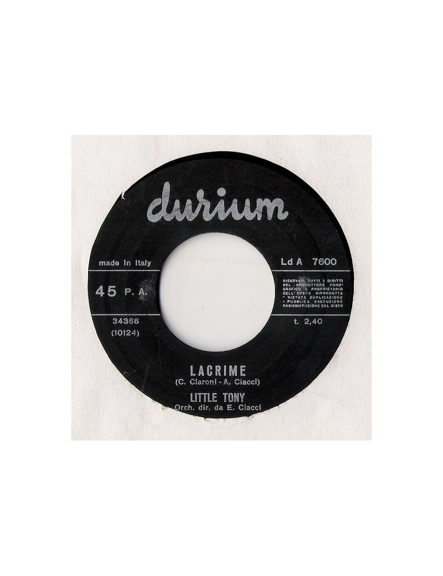 Lacrime [Little Tony] - Vinyl 7", 45 RPM