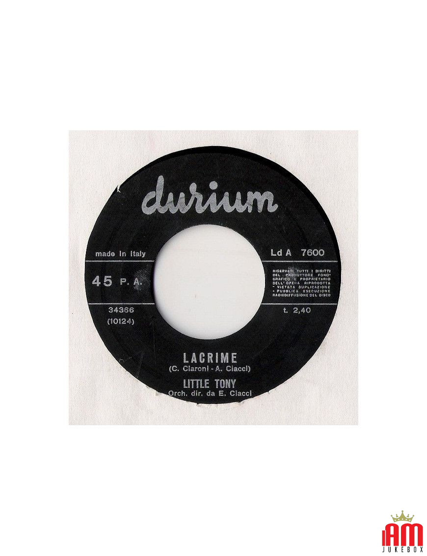 Lacrime [Little Tony] - Vinyl 7", 45 RPM [product.brand] 1 - Shop I'm Jukebox 