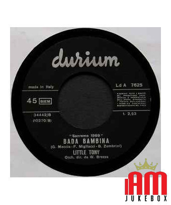 Bada Bambina [Little Tony] - Vinyl 7", 45 RPM, Single [product.brand] 1 - Shop I'm Jukebox 