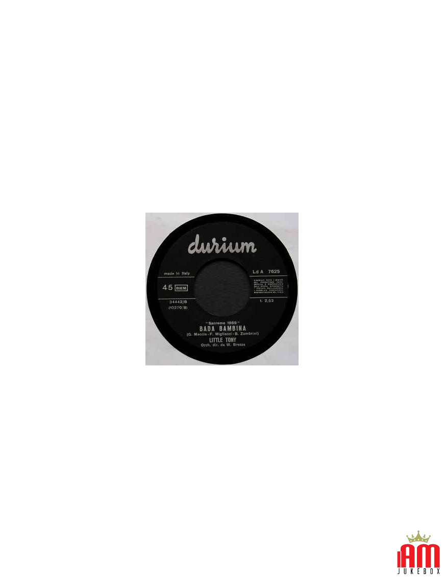 Bada Bambina [Little Tony] - Vinyle 7", 45 tours, Single