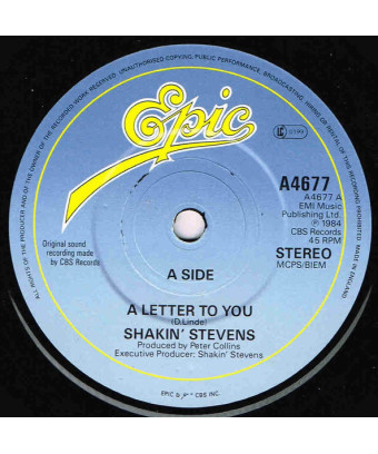 A Letter To You [Shakin' Stevens] - Vinyle 7", 45 tours, Single, Stéréo