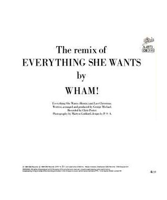 Everything She Wants (Remix)   Last Christmas [Wham!] - Vinyl 7", 45 RPM, Single, Stereo