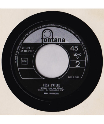 Rosa D'Atene   La Notte Non Lo Sa  [Nana Mouskouri] - Vinyl 7", 45 RPM, Mono