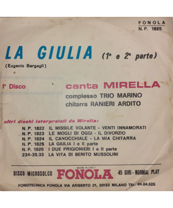 La Giulia [Mirella] - Vinyl 7", 45 RPM [product.brand] 1 - Shop I'm Jukebox 